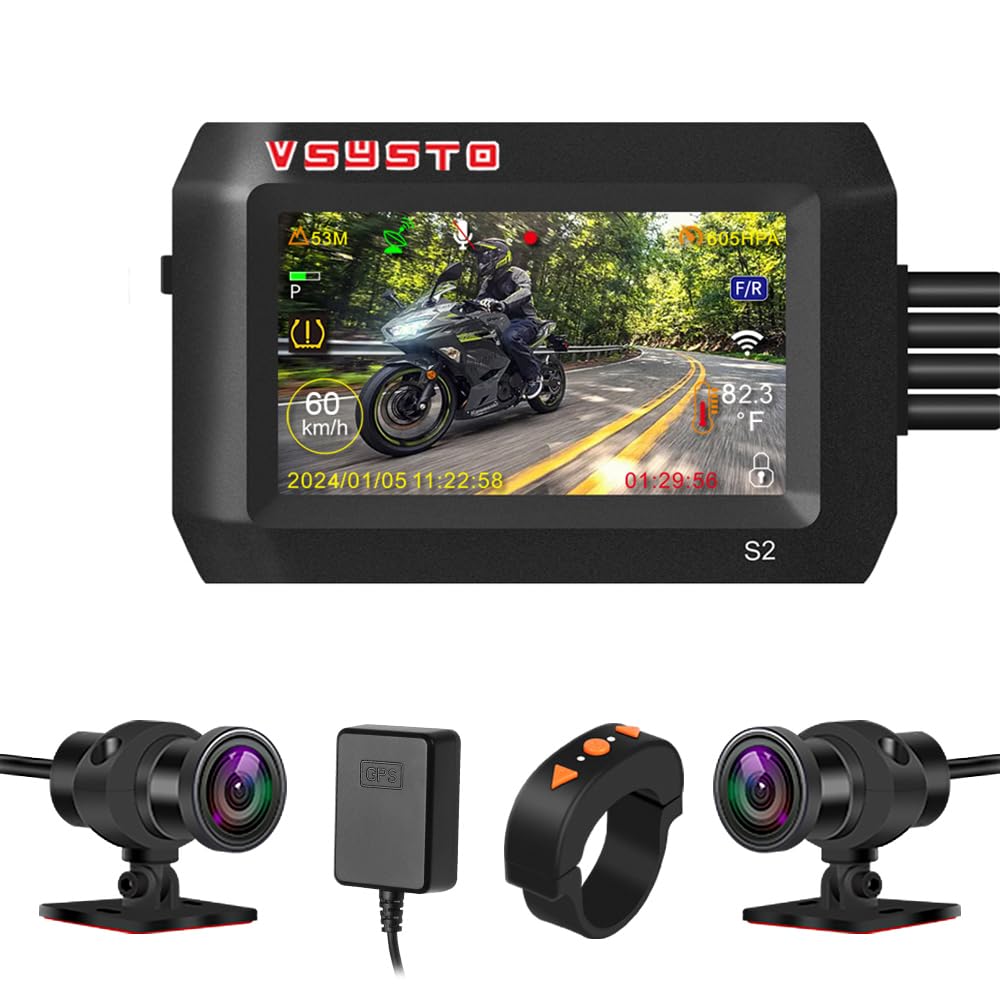 Amazon.co.jp: VSYSTO WiFi バイク用ドライブレコーダー、Bluetooth